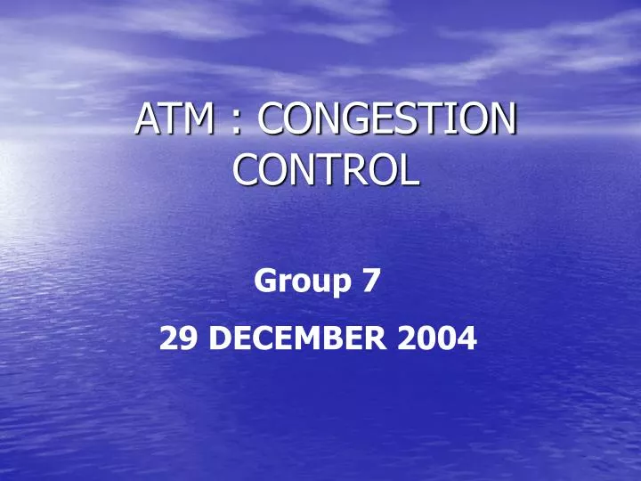 atm congestion control
