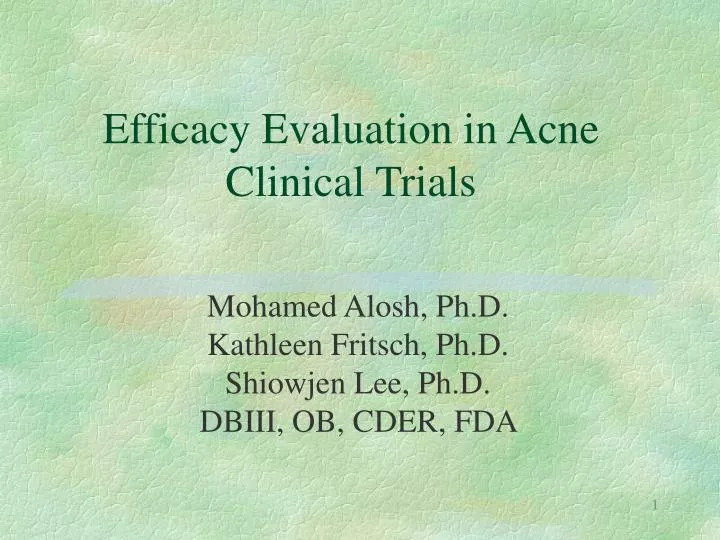 efficacy evaluation in acne clinical trials