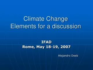 Climate Change Elements for a discussion