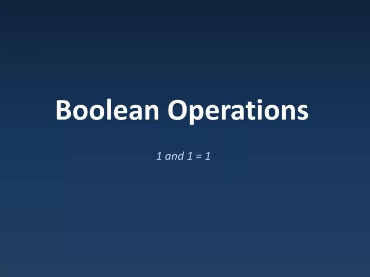 boolean operations