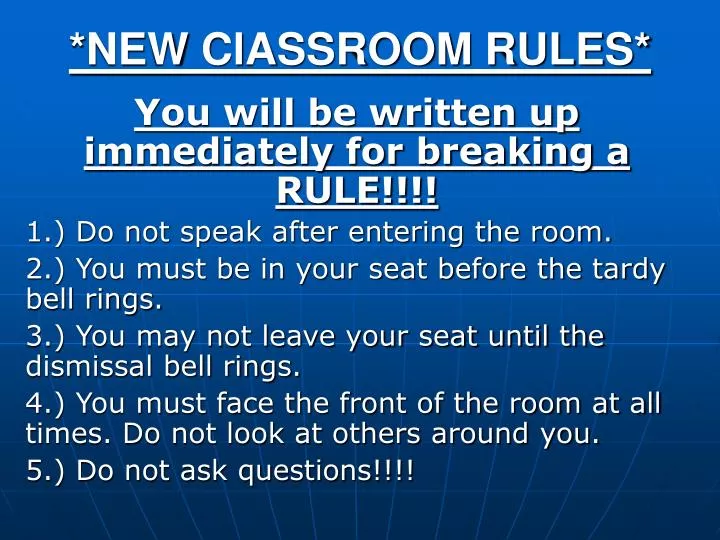 new classroom rules