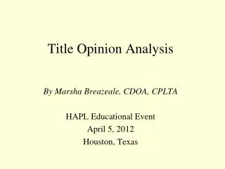 Title Opinion Analysis