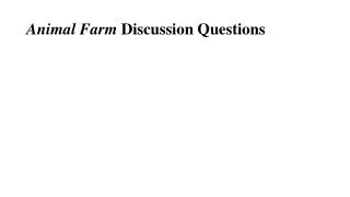 Animal Farm Discussion Questions