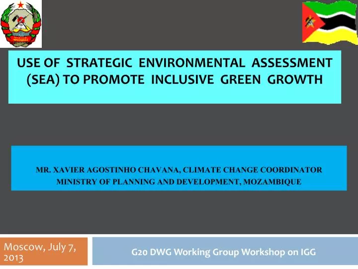 use of strategic environmental assessment sea to promote inclusive green growth