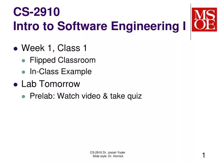 cs 2910 intro to software engineering i