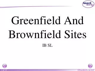 Greenfield And Brownfield Sites