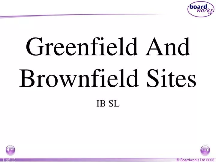 greenfield and brownfield sites