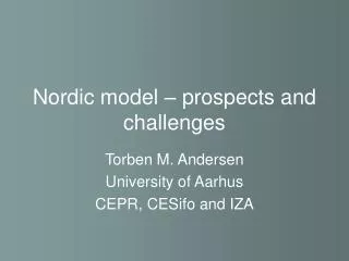 Nordic model – prospects and challenges