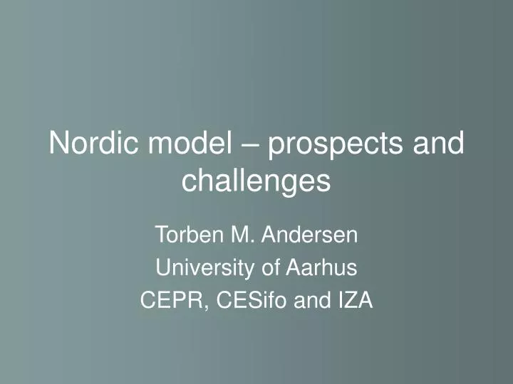 nordic model prospects and challenges