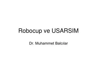 Robocup ve USARSIM