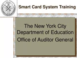 Smart Card System Training