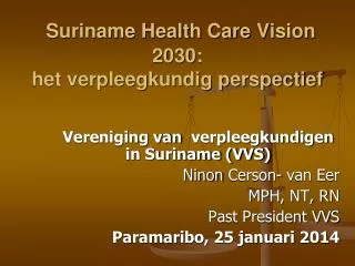 Suriname Health Care Vision 2030: het verpleegkundig perspectief