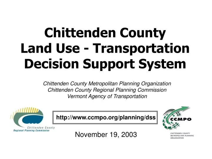 chittenden county land use transportation decision support system
