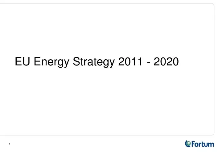 eu energy strategy 2011 2020