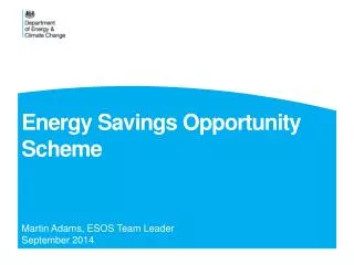 Energy Savings Opportunity Scheme