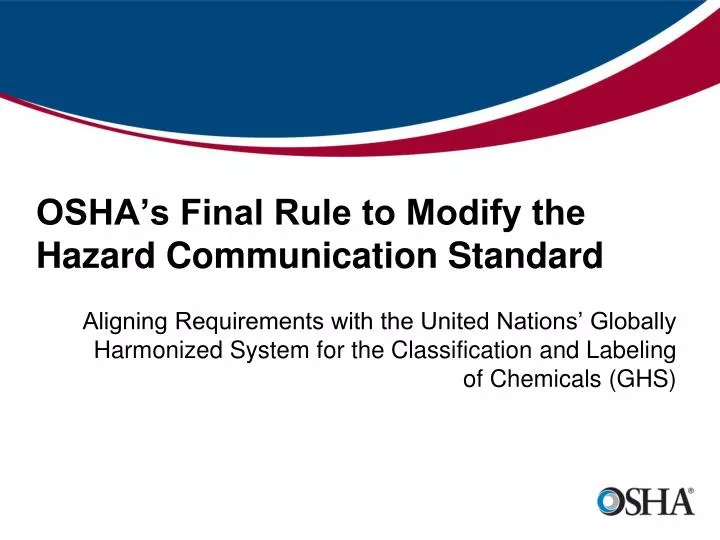 osha s final rule to modify the hazard communication standard