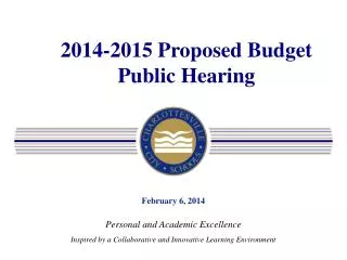 2014-2015 Proposed Budget Public Hearing