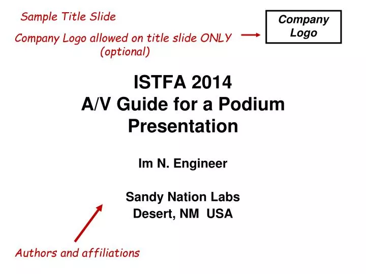 istfa 2014 a v guide for a podium presentation
