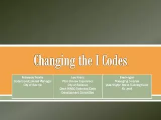 Changing the I Codes