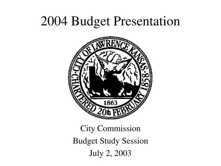 2004 budget presentation