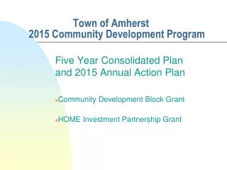 Town of Amherst 2015 Community Development Program