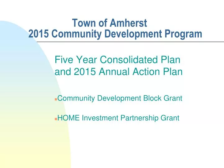 town of amherst 2015 community development program