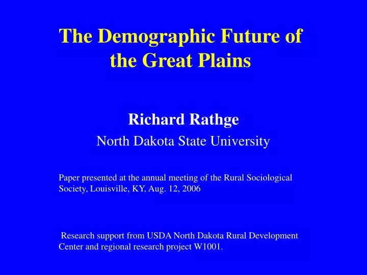 the demographic future of the great plains