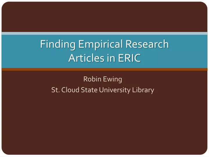 finding empirical research articles in eric