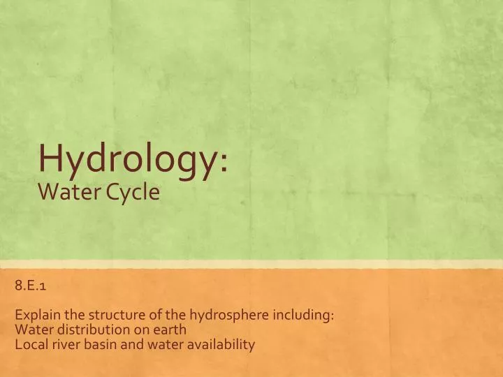 hydrology water cycle