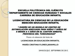 ESCUELA POLITÉCNICA DEL EJÉRCITO DEPARTAMENTO DE CIENCIAS HUMANAS Y SOCIALES