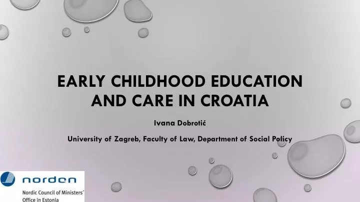 early childhood education and care in croatia