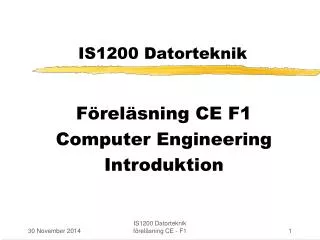 IS1200 Datorteknik