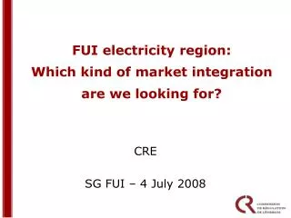FUI electricity region: Which kind of market integration are we looking for?