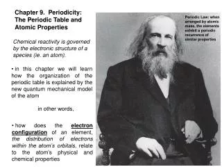 Chapter 9. Periodicity: The Periodic Table and Atomic Properties