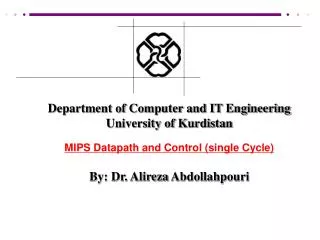 Department of Computer and IT Engineering University of Kurdistan