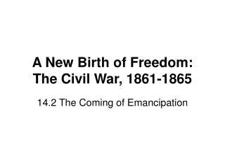 A New Birth of Freedom: The Civil War, 1861-1865