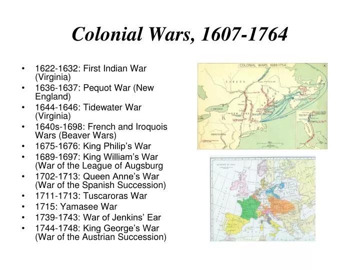 colonial wars 1607 1764