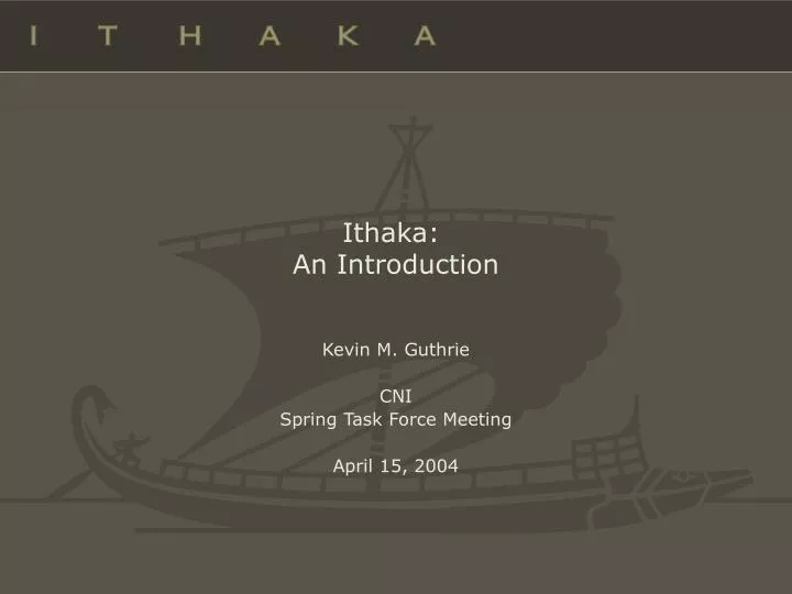 ithaka an introduction