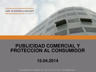 PUBLICIDAD COMERCIAL Y PROTECCIÓN AL CONSUMIDOR 15.04.2014