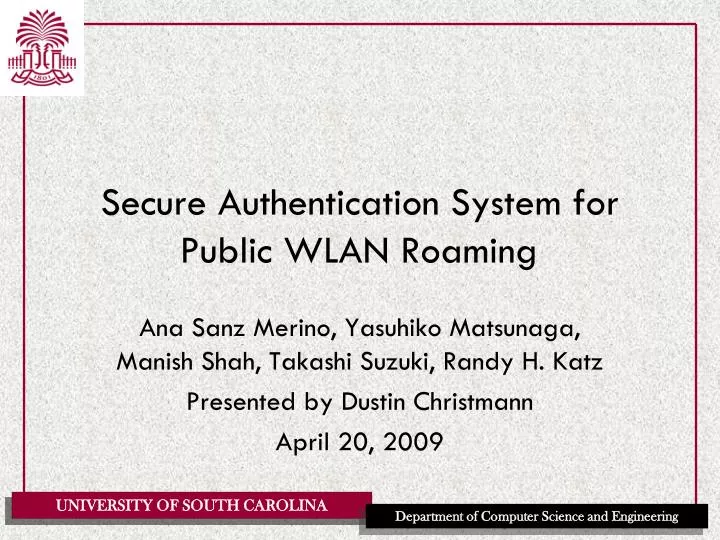 secure authentication system for public wlan roaming