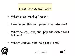 HTML and Active Pages