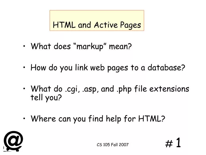 html and active pages