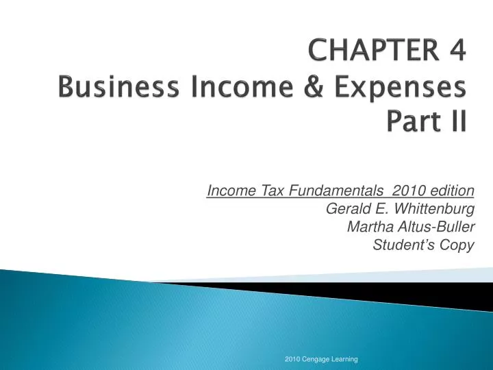 chapter 4 business income expenses part ii