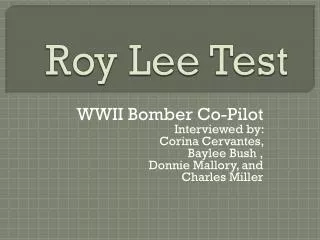 Roy Lee Test