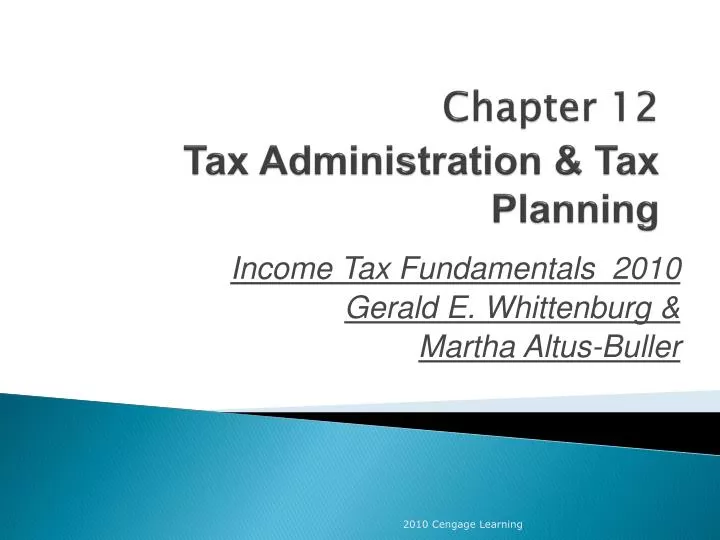 chapter 12 tax administration tax planning