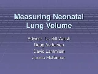 Measuring Neonatal Lung Volume