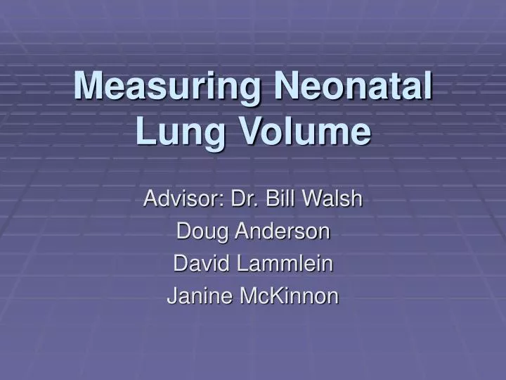 measuring neonatal lung volume