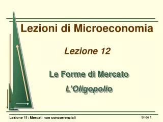 Lezioni di Microeconomia Lezione 12