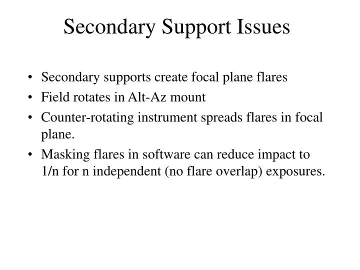 secondary support issues