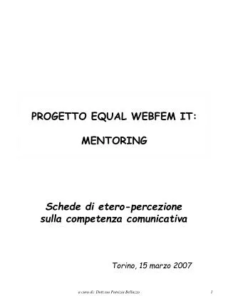 Schede di etero-percezione sulla competenza comunicativa 			Torino, 15 marzo 2007